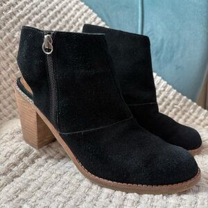 Dolce Vita Jentry Black Suede Open Heel Booties Size 8.5